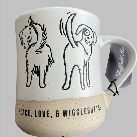 Dogs Peace Love Wiggle Butts Coffee Cup Mug Sheffield Home NEW - Picture 3 of 4